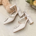 thumbnail image 3 of SACFOF Women Strappy Mary Janes Platform Chunky Heel Pumps with Bow Kawaii Shoes Patent Leather Pumps Ankle Strap Dress Shoes, 3 of 6