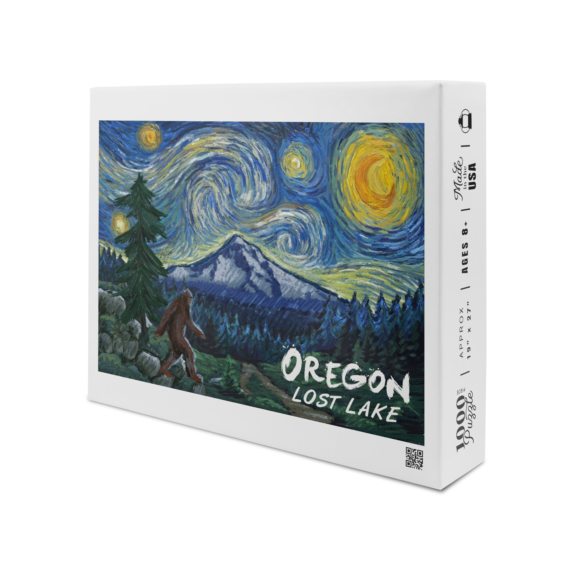 Lost Lake, Oregon, Bigfoot, Mt Hood, Starry Night (1000 Piece Puzzle, Size 19x27, Challenging Jigsaw Puzzle for Adults and Family, Made in USA) - image 2 of 4