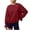Wine, variant on Women Sweatshirt Crew Neck Long Sleeve Pullover With Ruffle Flare Cuffs Elastic Hem Loose Fit Soft Casual Top For Lounging Weekend And Daily Errands Red L