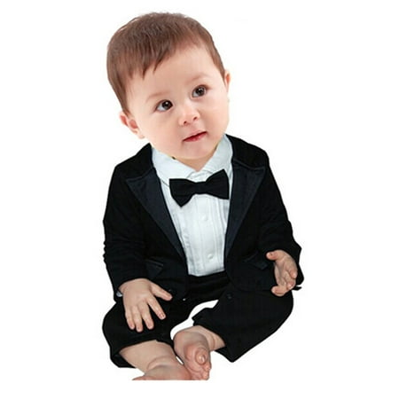 

Toddler boy clothes New Pattern Boy Suit Butterfly Bow Tie Knot Sleeve One-Piece Garment Suit Fragarn