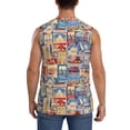 thumbnail image 4 of Fotbe Men's Set Of Travel Vintage Print Men's Sleeveless Muscle Tank Tops Casual T-Shirts for Gym Workout Beach-3X-Large, 4 of 8