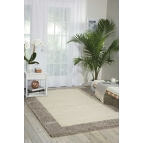 Nourison Amore 7'10" x 10'10" Ivory/Silver Shag Indoor Rug