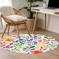 thumbnail image 4 of Round Rugs 3Ft, Spring Floral Round Area Rug Washable Indoor Throw Carpet, Colorful Summer Botanical Flowers Abstract Small Non Slip Circle Rug for Bedroom Living Room Home Decor Aesthetic, 4 of 8