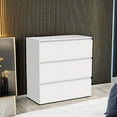 thumbnail image 6 of Homsee Modern 3-Drawer Dresser Chest, Wooden Dresser Tower with Wide Storage Space, Dresser Closet for Living Room Bedroom Hallway (White), 6 of 8