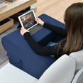 thumbnail image 5 of 2-In-1 Navy Blue Reading Pillow with Lap Desk - Convertible Laptop Pillow for Bed & Floor (25.6"L X 23.6"W), 5 of 12