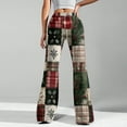 thumbnail image 5 of Women's Fashion Loose Drawstring Waist Christmas Plaid Printed Casual Sports Pants Casual Flared Pants, Comfortable and Stylish Bottoms for Home and Outdoor Wear, Green, 2XL, 5 of 8