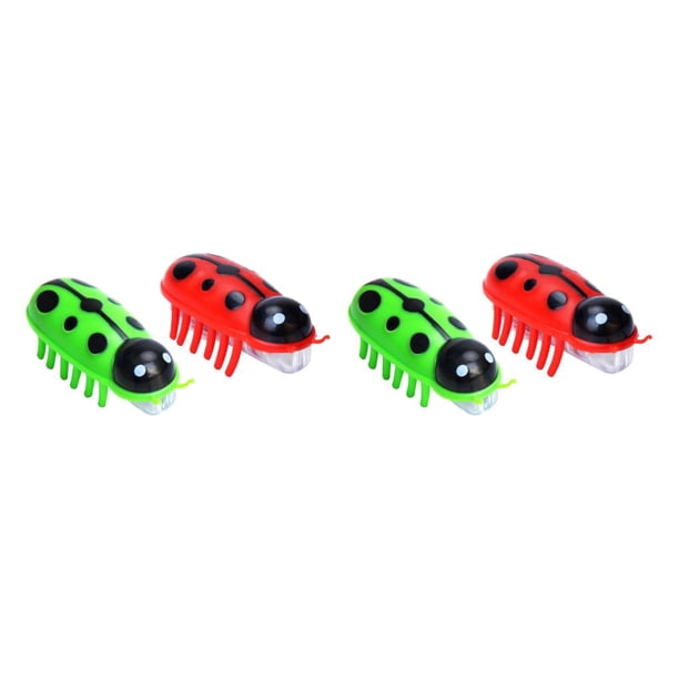 Methold 2 Pieces Mini Robot Beetle Electric Funny Operated Flip Dog Party Insect Mouse Automatic Favors Battery Bug Pet Playing Toys No.1 2piezas