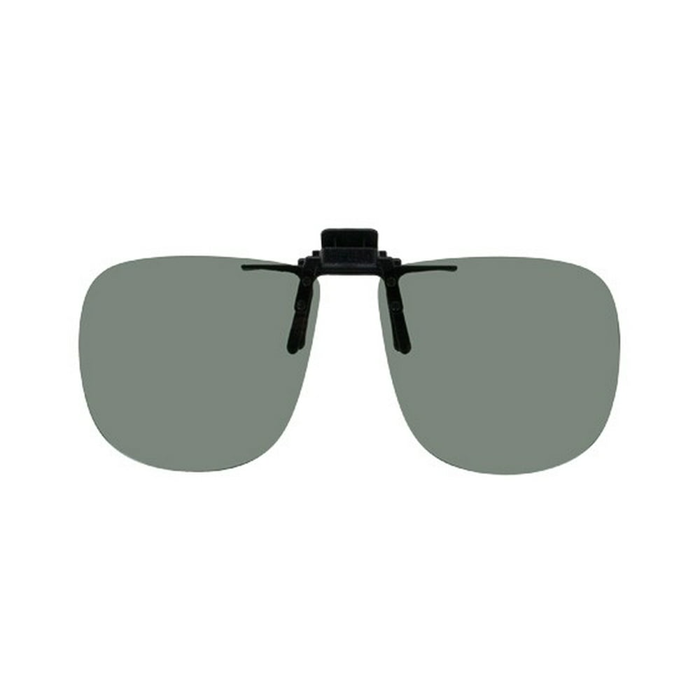 Shade Control Polarized Clip On Flip Up Plastic Sunglasses Square 