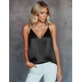 thumbnail image 2 of Ekouaer Women's Silk Satin Camisole Tank Tops V Neck Sleeveless Spaghetti Straps Blouse Casual Racerback Shirt, 2 of 6