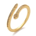 thumbnail image 4 of Brass Micro Pave Cubic Zirconia Finger Rings Cadmium Free & Lead Free Snake Real 18K golden Plated 8mm Inner Diameter: 17mm, 4 of 5