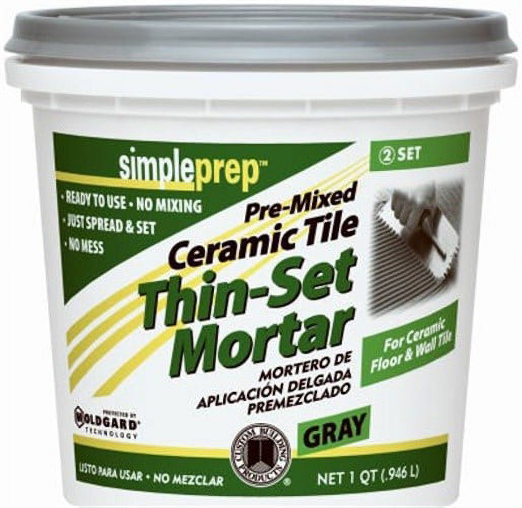 Custom Building Products CTTSGQT Thin-Set Mortar SimpleSet Gray 1 qt Gray - image 2 of 2