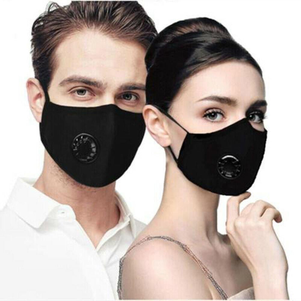 Reusable Face Cover with Filters Valved Anti Fog Cloth Washable Anti Dust 