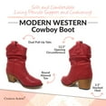 thumbnail image 5 of Charles Albert Modern Western Cowboy Boots for Women Fashion Cowgirl Boots Pull Up Low Heel Mid-Calf Boots, 5 of 8