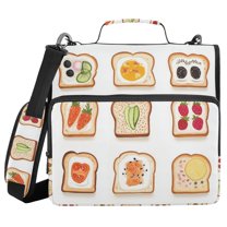 FORMRS Zipper Binder with Shoulder Strap 1.5-inch Ring 500 Sheet Capacity File Bag, Various Toasts