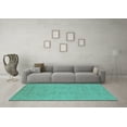 thumbnail image 3 of Ahgly Company Machine Washable Indoor Rectangle Oriental Turquoise Blue Traditional Area Rugs, 6' x 9', 3 of 4