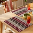 thumbnail image 4 of Brown Red Placemats Set of 8, Geometric Non-Slip Place Mats Washable Table Mats for Kitchen Dining Table Decorations Indoor/Outdoor, 4 of 9