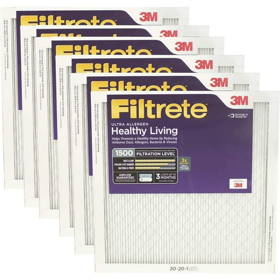 Filtrete Ultra Allergen Reduction Air Filter, 1500 MPR Previously 1250, 20-inch By 20-inch By 1-inch, Case of 12