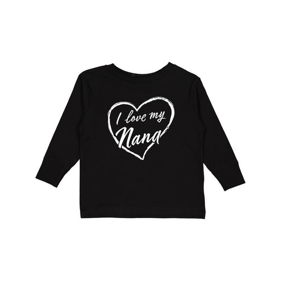 Inktastic I Love My Nana in White Chalk Heart Boys or Girls Long Sleeve Toddler T-Shirt