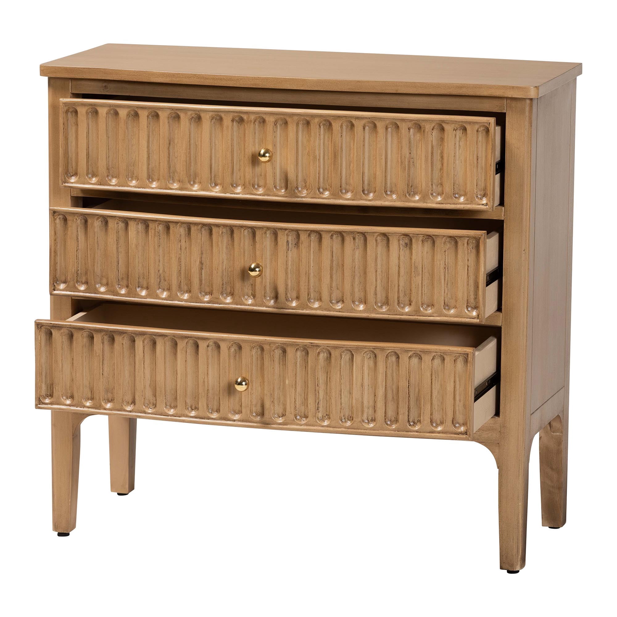 bali & pari Lavi Traditional Chest, 3-Drawer, Antique Beige