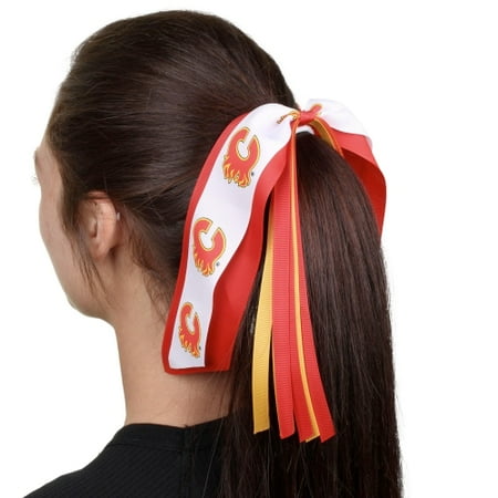 Calgary Flames Jumbo Streamer Ponytail Holder - No Size