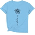 thumbnail image 2 of Tittly T Shirts for Women Graphic Tees Women's Spring Round Neck Letter Printed Mother Loose Casual Short Sleeved T Shirt Tshirts Shirts Spring Tops for Women Blue XXL, 2 of 3