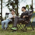 thumbnail image 2 of SunnyFeel Camping Rocking Chair for Adults, Oversized Folding Rocker Lawn Chair with Mesh Back (Khaki), 2 of 8