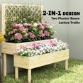thumbnail image 3 of Natural 2-Tier Raised Garden Bed with Trellis Elevated Planter Box for Climbing Plants Vegetables & Flowers, 3 of 10