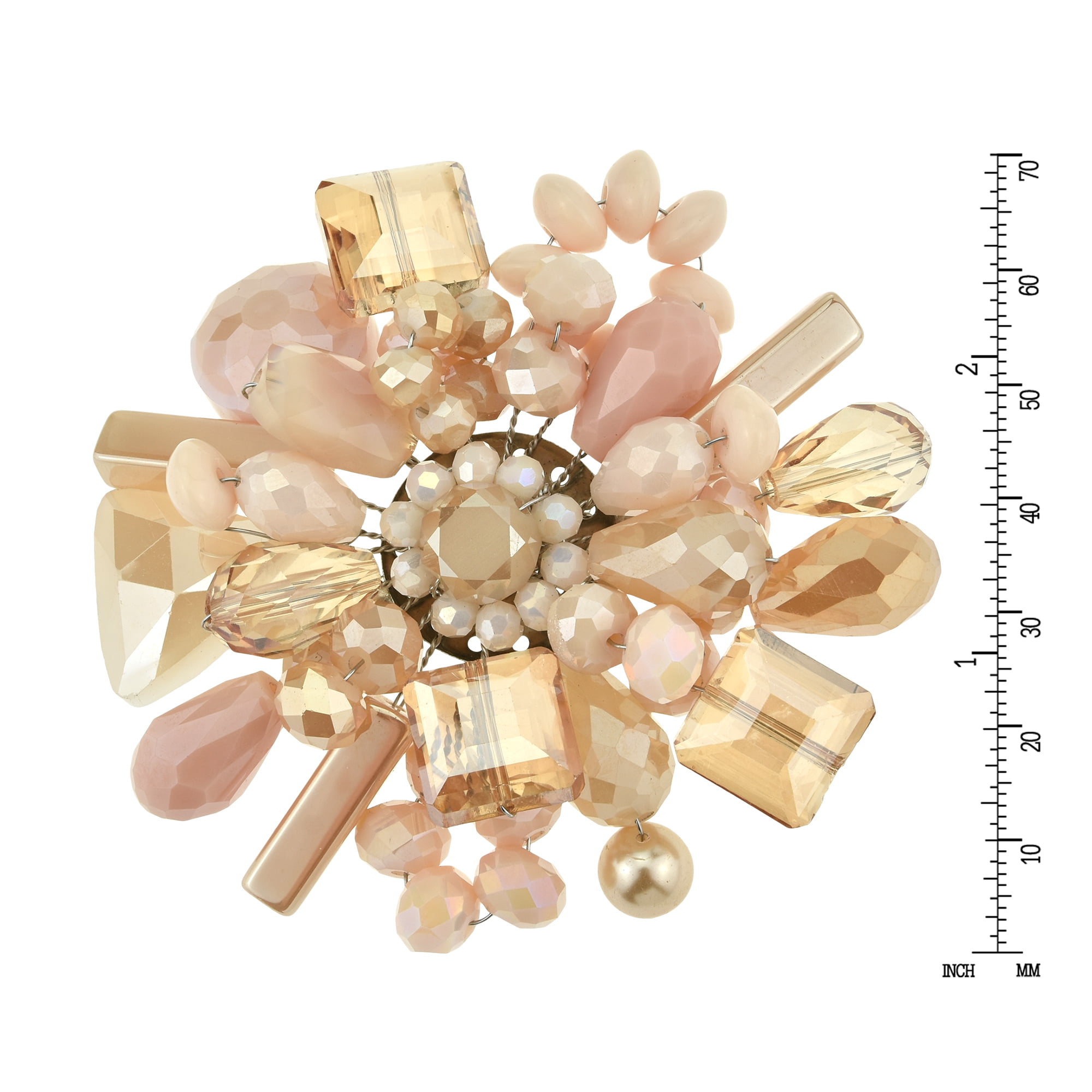 Details about   Floral Cluster Cream Tone Crystals Pearl Pink Beaded Brooch Pin 