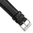 thumbnail image 5 of 20mm Black Genuine Lizard Silver-tone Buckle Watch Band, 5 of 6
