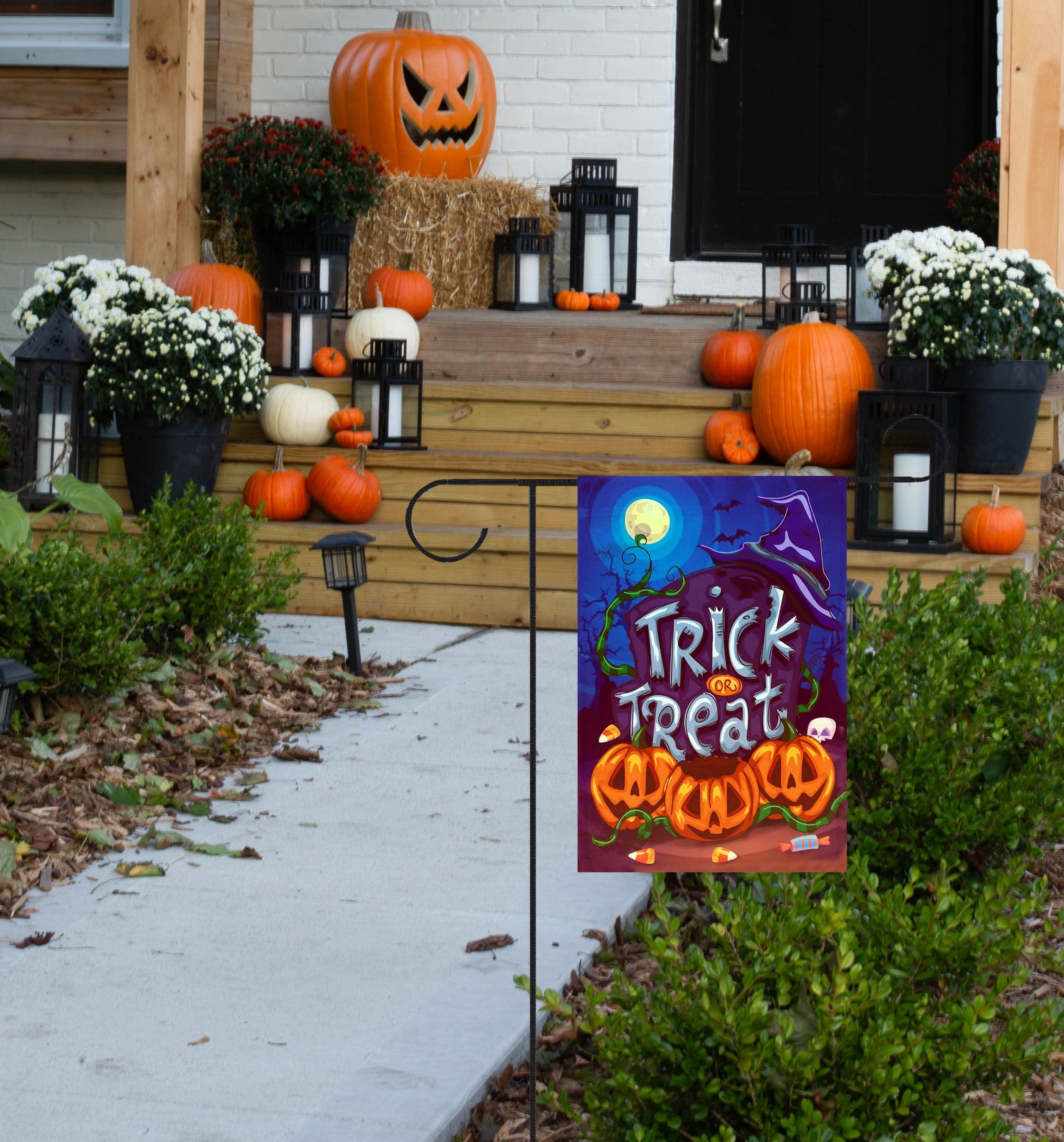 Halloween Kürbis Garten Flagge | 12x18 Zoll | Deko Für Rasen & Haus