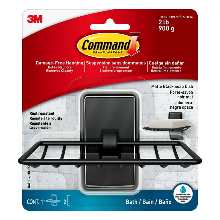  Command Bathroom Accessories, 5 Piece Bathroom Organizer Set -  1 Shower Caddy, 1 Soap Dish, 1 Toothbrush Holder, 2 Hooks with Water  Resistant Command Strips : Home & Kitchen