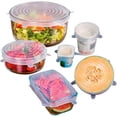thumbnail image 2 of Silicone Stretch Lids, Silicone Bowl Covers Reusable Silicone Food Wrap, Bowl Covers Keep Food Fresh, 6 Sizes Food Saver Covers Fit Various Sizes and Shapes Kitchen Containers 12 Pack, 2 of 5