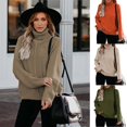 thumbnail image 1 of REDHOTYPE Ladies Sweater Knit Pullover Loose Blouse High Neck Plus Size Sweater, 1 of 1