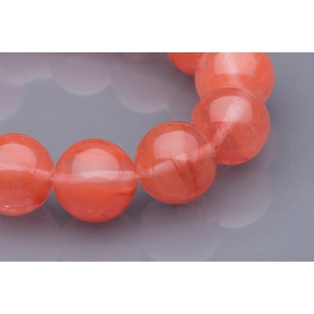 Energy Cherry - Round - Shaped Cherry Crystal Beads Semi Precious Gemstones Size: 14x14mm Crystal Energy Stone Healing Power for Jewelry Making