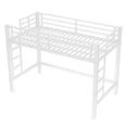 thumbnail image 3 of Miniyam Twin XL Metal Loft Bed with Ladder and Guardrails, Space Saving Elevated Bed for Small Bedroom, Black, 3 of 7