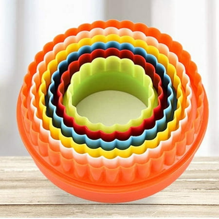 

Double Sided Round Cookie Knife Cookie Knife & Fondant Cake Knife Set of 6 Assorted Colors
