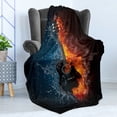 thumbnail image 4 of Guitar Soft Flannel Fleece Throw Blanket, Cool Passionate Design of an Item Illustrated in Water and Orange Effects, Cozy Plush for Indoor and Outdoor Use, 70" x 90", Charcoal Grey, by Ambesonne, 4 of 5