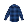 thumbnail image 6 of Men's Long Sleeve Plaid Shirts Casual Flannel Shirt Button Down Slim Fit Shirts For Men Outfit Workshirt Black/Red/Blue L-4XL, 6 of 7