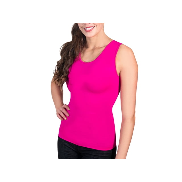 Camiseta faja seamless reductora sin manga rosa M