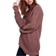 Free People Womens Menace Solid Tunic Sweater, Purple, X-Small