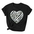 thumbnail image 2 of loopsun Summer Tops for Womens,Fashion Women Valentine's Day Print Short Sleeve T-shirt Novelty Graphic Tops Black XXXL, 2 of 3