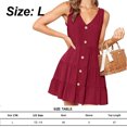 thumbnail image 2 of Vestido con botones para mujer Vestido de verano sin mangas con cuello en V y plisado Adepaton BST3007330-2, 2 of 5