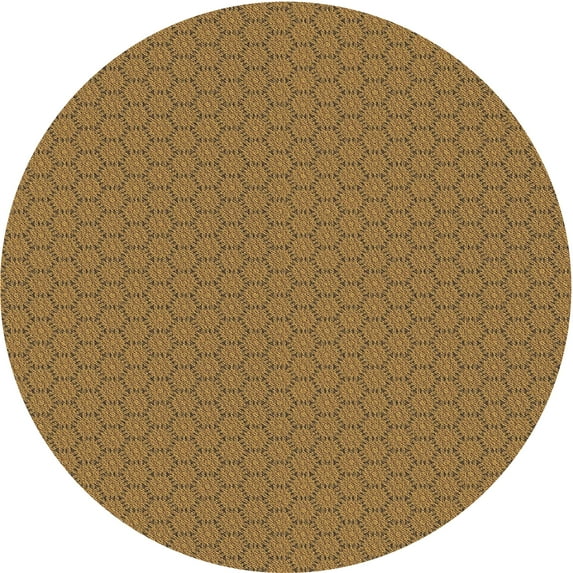 Ahgly Company Indoor Round Patterned Saddle Brown Area Rugs, 3' Round