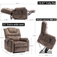 thumbnail image 2 of Velvet Power Lift Chair,180 Degree，Electric Lift Recliner with Lumbar Support Lays Flat Home Sofa,Massage Heating,400 lbs ,Brown, 2 of 11