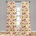 thumbnail image 5 of Ambesonne Colorful Curtains, Seasonal Fall Leaves, Pair of 28"x95", Red Orange Yellow, 5 of 5