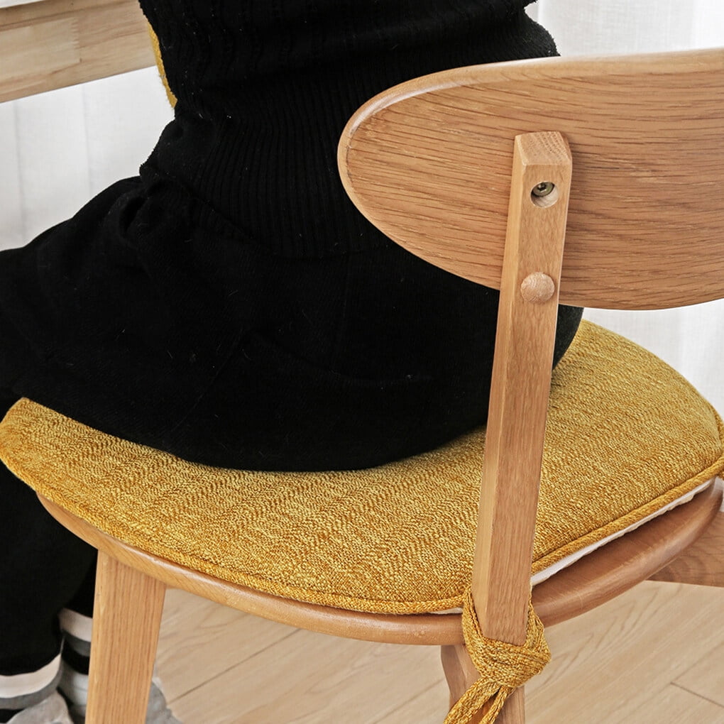 Tssuoun Chair Pads for Dining Chairs with Ties 4 Colors, Seat Cushions for Kitchen Chairs Farmhouse, Dining Room Chair Cushions Non Slip, Thick Washable Chair Cushion Pads Orange