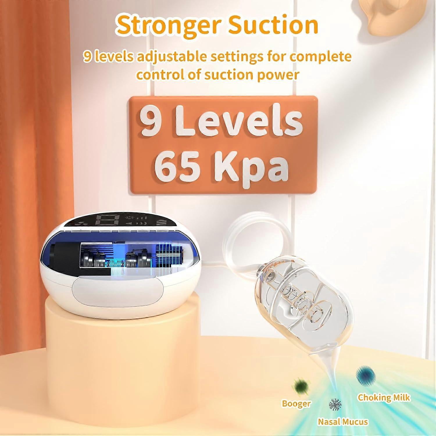 SONGAUN Nasal Aspirator Baby, Baby Nose Sucker 9 Suction Levels Electric Nasal Aspirator for Babies Automatic Nose Cleaner for Newborn Toddler