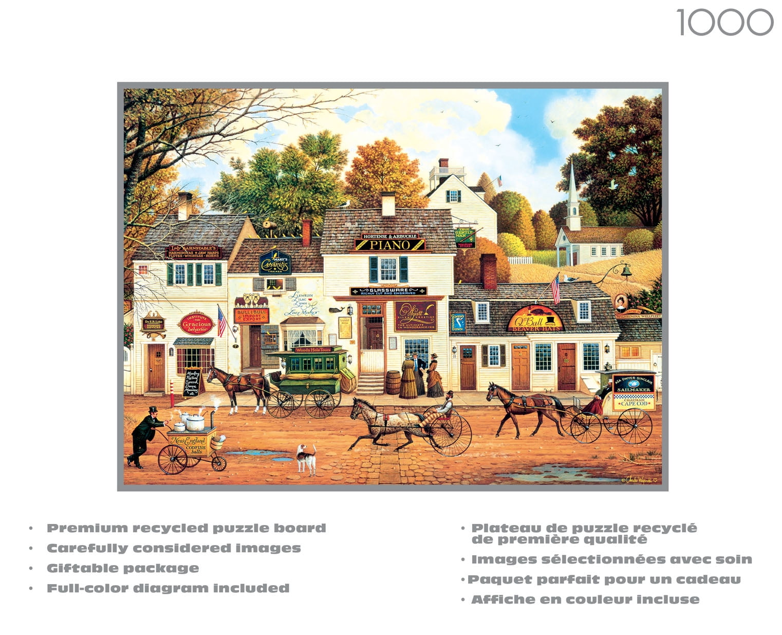 Buffalo Games 1000-Piece Silver Select Charles Wysocki Olde Cape Cod Interlocking Jigsaw Puzzle