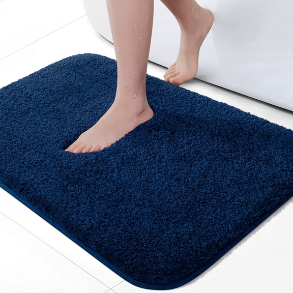 24"X16" Non Slip Bathroom Rugs Durable Soft Bath-Mat for Bathroom Machine Washable Bath Mats Rugs Water Absorbent Bathroom Mats with Fluffy Microfiber