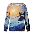thumbnail image 4 of Hauts pour Femmes Imprimé Col Rond Chandail en Molleton Coupe Ajustée Chandail à Enfiler Hauts Confortables Manches Longues Chandails d'Entraînement Blouse Ample, 4 of 4